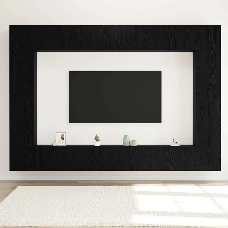 vidaXL TV-Schrankset 8 stk. 100 x 30 x 30 cm Schwarz Eichen-Optik 3332528 – Bild 4