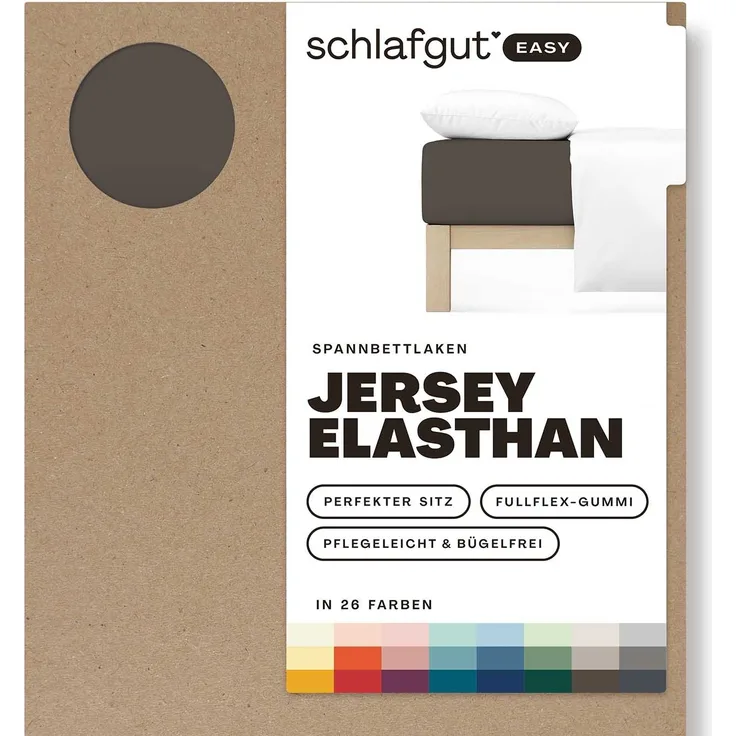 Schlafgut Spannbettlaken EASY Jersey Elasthan, Jersey, Gummizug: rundum, (1 Stück), MADE IN GREEN by OEKO-TEX®
