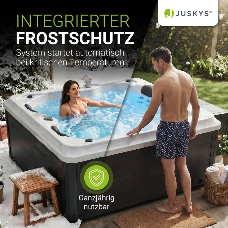 Artsauna Outdoor-Whirlpool 'Oasis', Spa mit Massagedüsen, LED-Beleuchtung, 2 Filtern, Abdeckung & Pumpe – winterfest & beheizbar – Bild 6