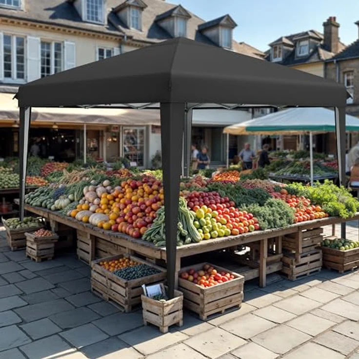 YITAHOME 3X3Meter Outdoor Pop Up-Pavillon mit Seite Faltpavillon, Wasserdichter Faltbarer Gartenpavillon Für Alle Jahreszeiten Camping Pavillon Anti-uv Mit Kostenlosen Höhenverstellbaren Party Märkte – Bild 8