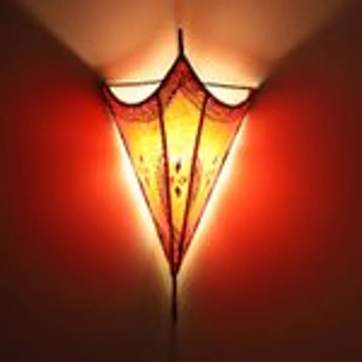 Marokkanische Leder Wandlampe Mouna Rot – Bild 16