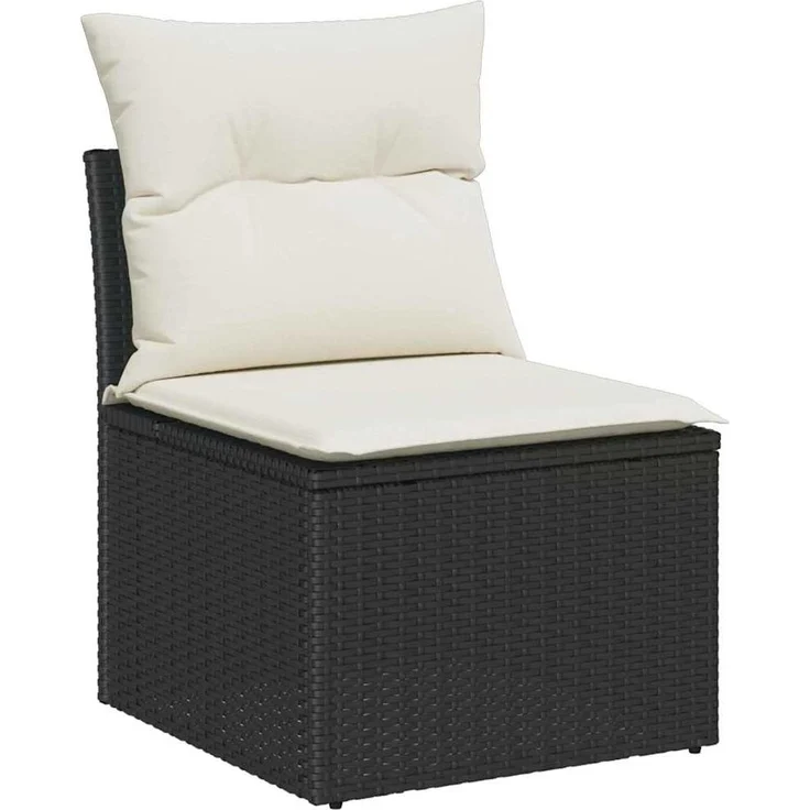 vidaXL Garten-Sofa-Set mit Speicher 6 pcs Schwarz Poly Rattan 3358056 – Bild 5