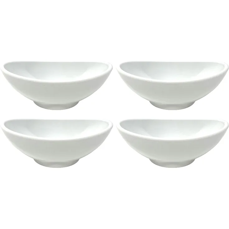 4x Dipschalen Melamin Set Weiß 758 Snackschale Servierschale Klein Mini Saucenschälchen Soja