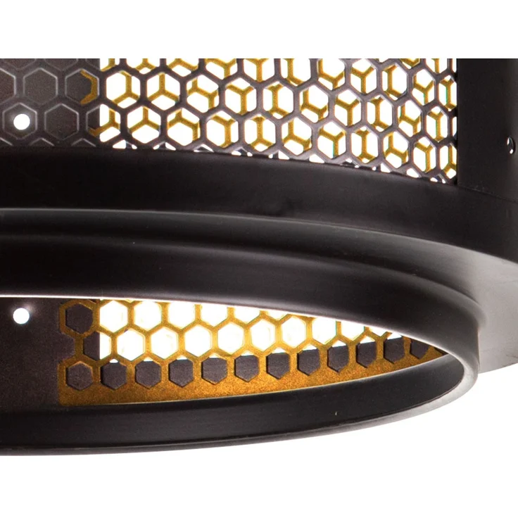 Smart LED Deckenlampe Schlafzimmerleuchte, Gitterschirm gold schwarz – Bild 6