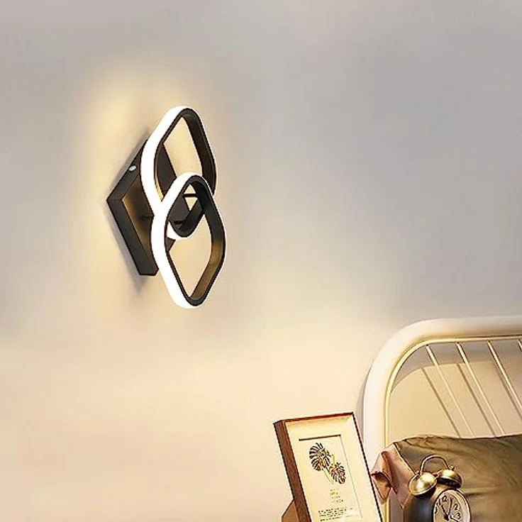 Goeco LED Deckenleuchte Moderne Deckenlampe Innen, 19W, 2135LM, 3000K Warmweißes Licht, LED Lampen Deckenleuchtung Quadratische aus Aluminium für Korridor, Flur Eingang Gang, Balkon, Schwarz – Bild 5