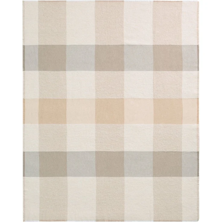 Plaid Plaid White Bouclé, Biederlack, in klassischem Karodesign – Bild 1