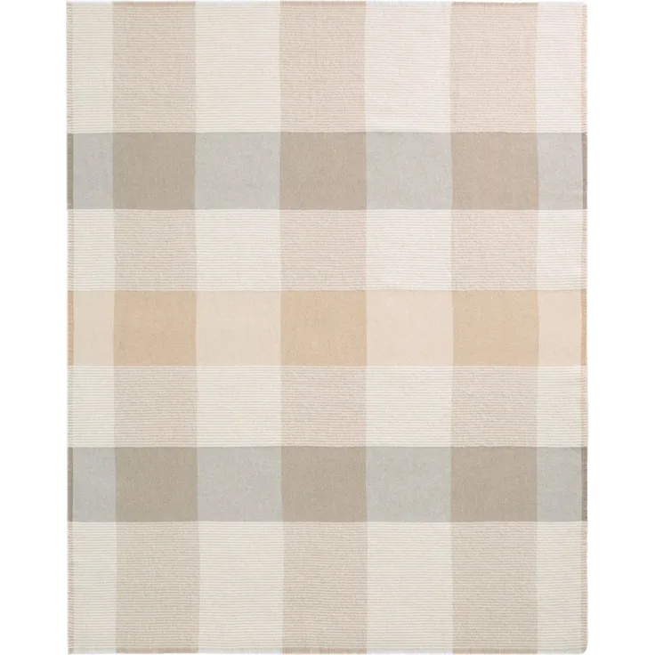 Plaid Plaid White Bouclé, Biederlack, in klassischem Karodesign