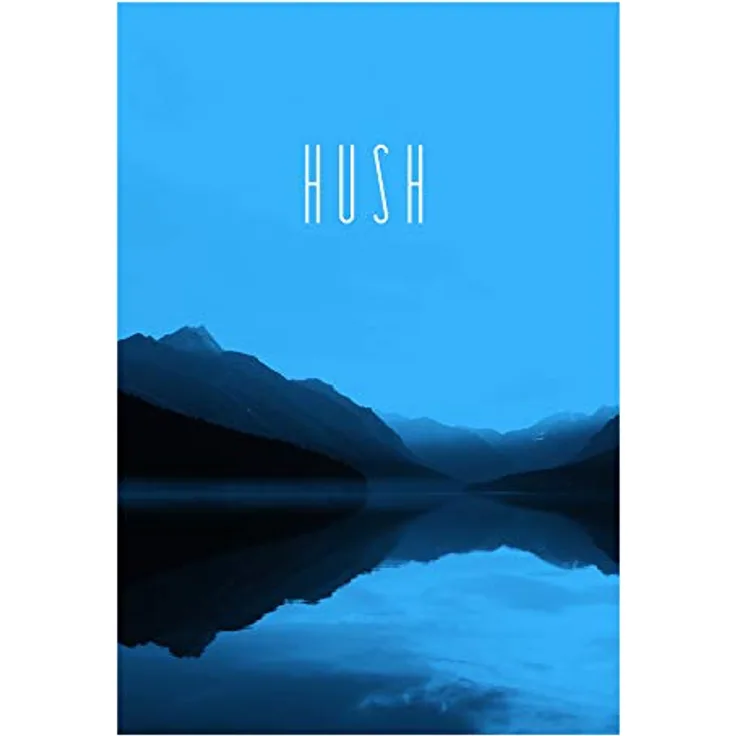 Komar Word Lake Hush Blue, Wandbild ohne Rahmen, Größe 50 x 70 cm, Deutsches Premium-Poster, fotorealistischer Kunstdruck, ideal für Wohnzimmer und Schlafzimmer