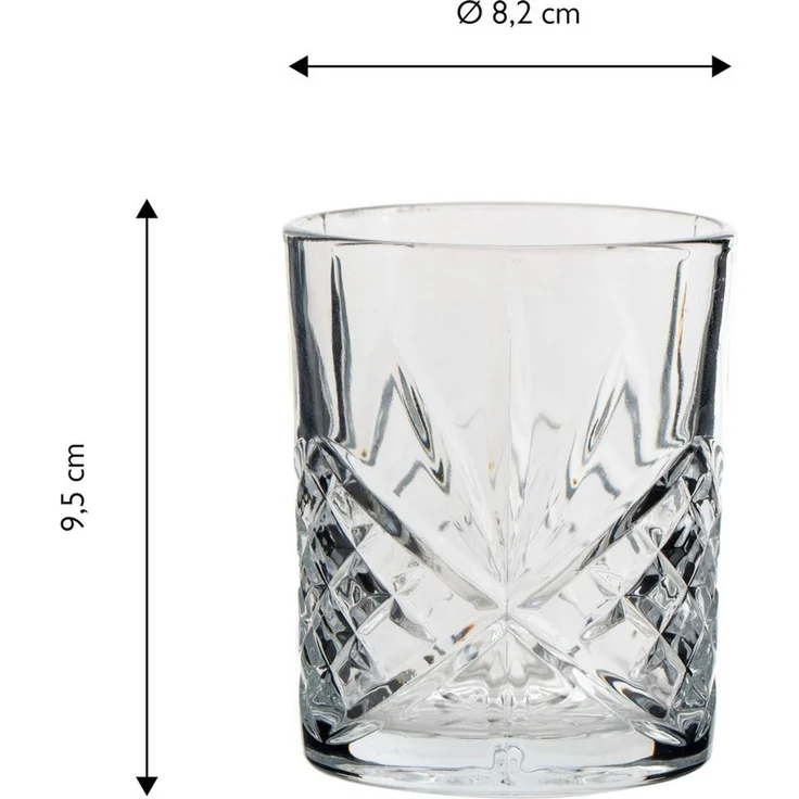 ECHTWERK Whiskyglas Tumbler Set ca. 330ml, 4-tlg, Glas, mit Schliffoptik und Reliefstruktur – Bild 4