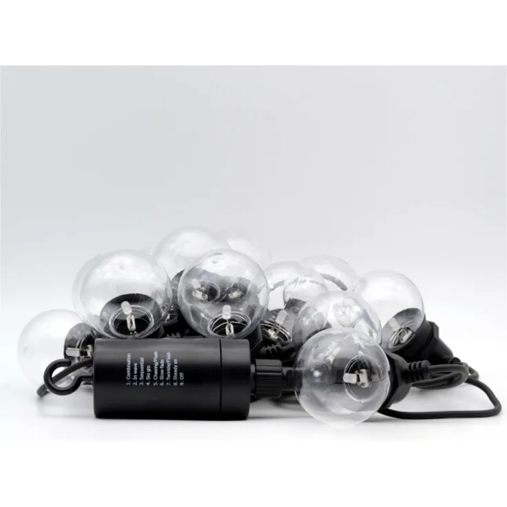 RealPower 463614 12 Lampen LED Warmweiß 2200 K Drinnen/Draußen Schwarz