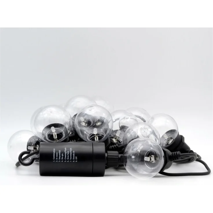 RealPower 463614 12 Lampen LED Warmweiß 2200 K Drinnen/Draußen Schwarz