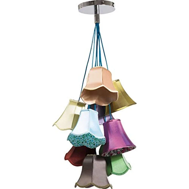 Kare Design Hängelampe Saloon Flowers, Bunt, 5 Lampenschirme, Leuchtmittel nicht Inklusive, E14 Fassung, Esstisch Lampe, Wohnzimmer, Bauernhaus Stil, Kunstseide, 92x45x45cm (H/B/T) – Bild 7