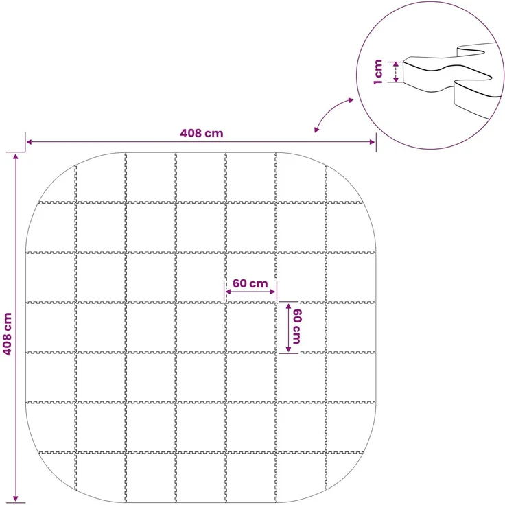 vidaXL Pool Bodenschutzmatte 49 stk. Ø 408 cm Rund EVA-Schaum Schwarz 42042642 – Bild 8