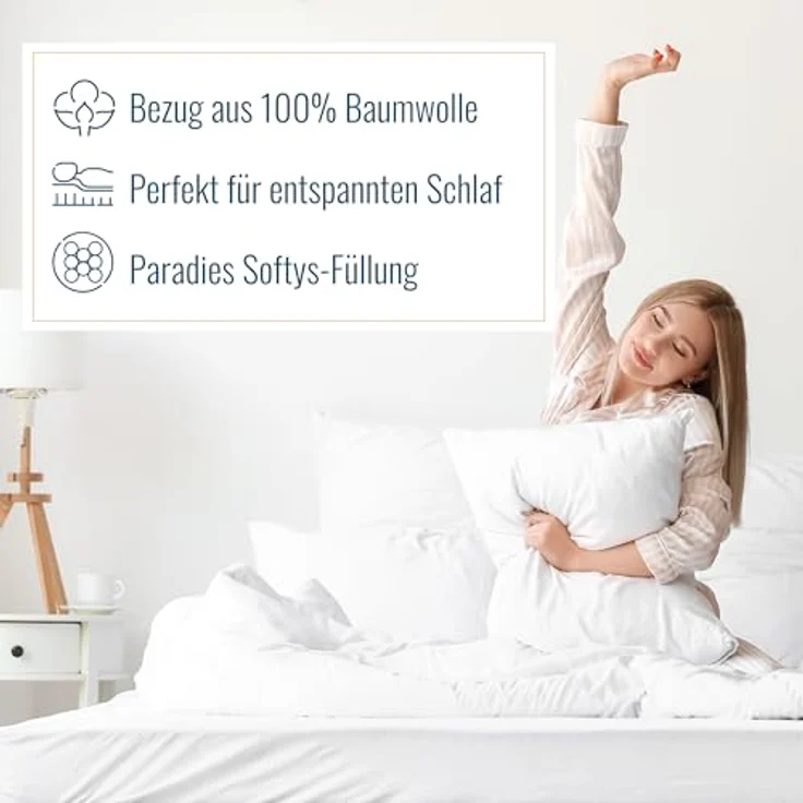 Paradies Softy extra Kopfkissen Kissen Faserkissen Nackenkissen 40x80 – Bild 3