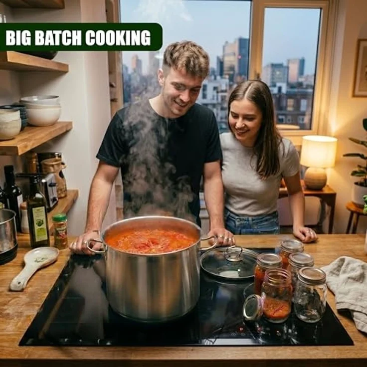 Haushalt International Kochtopf XXL 20 Liter Universalkochtopf Großraumtopf, Edelstahl, induktionsfähig, spülmaschinengeeignet, Glasdeckel mit Dampfloch – Bild 7