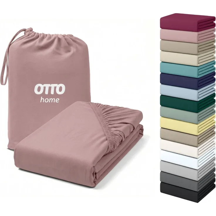 OTTO home Spannbettlaken Cremona für Matratzen bis 30 cm Höhe, Jersey (180 g/m), Gummizug: rundum, (1 Stück), NEU! 96% Baumwolle & 4% Elasthan, in Basic, Komfort & Premium Qualität