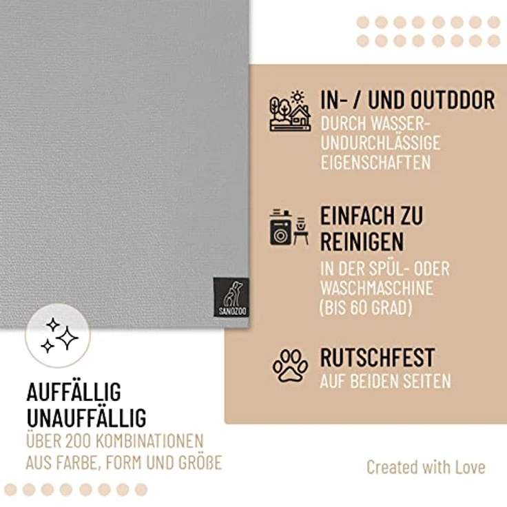 SanoZoo® Napfunterlage - Öko-TEX - Made in Germany - rutschfeste Futtermatte für Hunde & Katzen 60x90 cm Blau, wasserfest – Bild 6