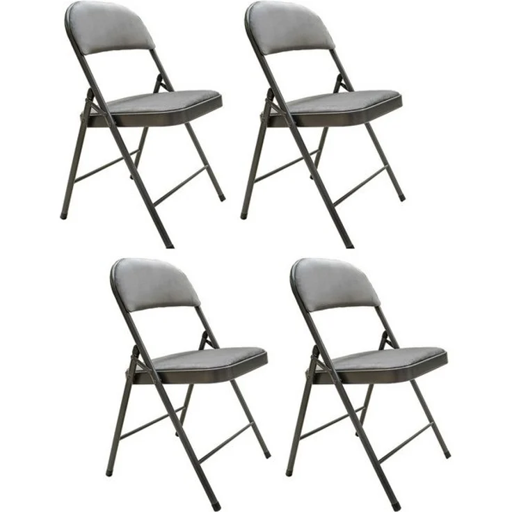 HTI-Living Klappstuhl Klappstuhl 4er Set Grau (Set, 4 St), Küchenstuhl gepolstert Saalstuhl – Bild 4
