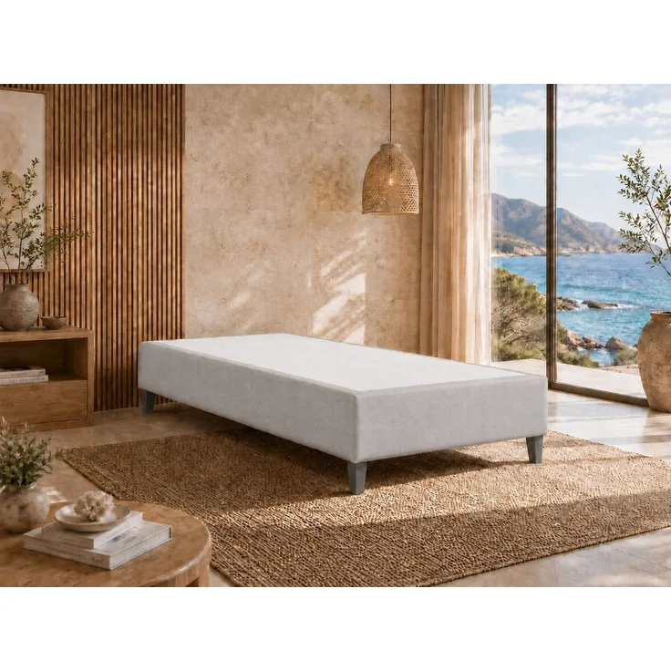 Best for Home Boxspringbett Boxspringbettgestell aus Massivholz in verschiedenen Größen (Bettgestell / Seniorenbett / Jugendbett / Kinderbett, 1-St, Bettgestell ohne Matratze, optional mit Kopfteil), Massivholzrahmen, Trinity-Stoffbezug, wasserdicht, a... – Bild 1
