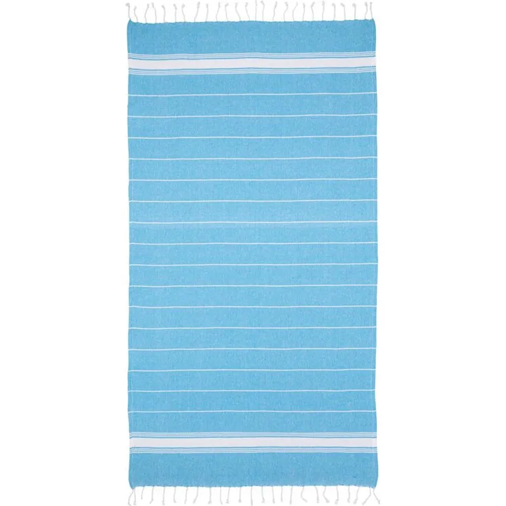 Pareo Futa Strandtuch 90x170 cm – Hamamtuch mit Fransen Hell-Blau