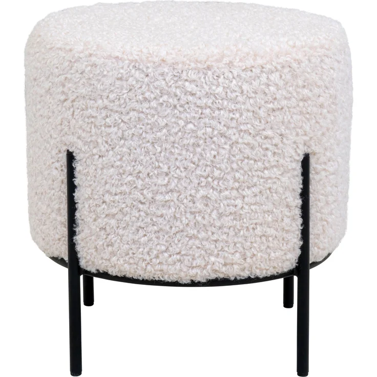 Pouf >Alford< in Weiss, Stoff - 35,5x37x35,5cm (BxHxT) – Bild 2