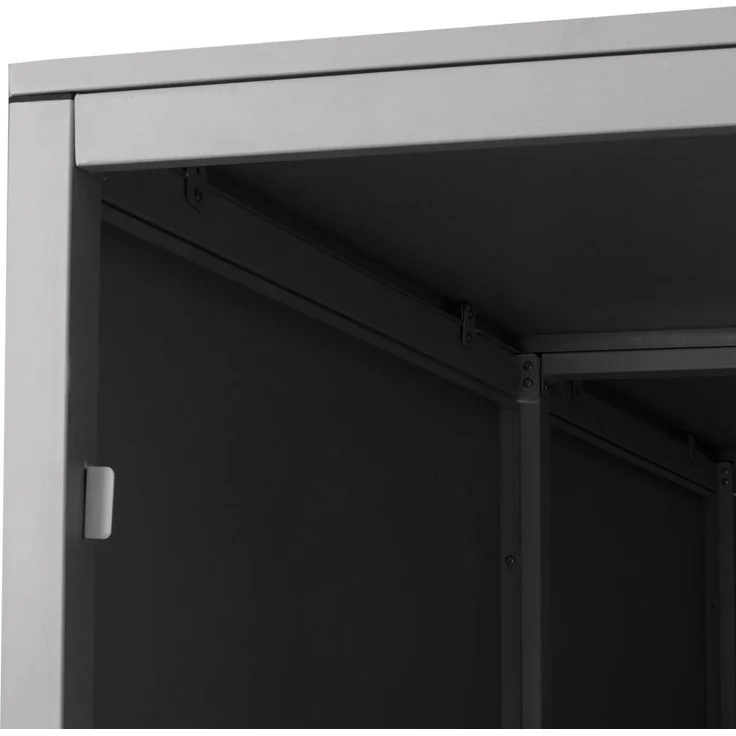 Mendler 'HWC-L56c' 2er-Fahrradgarage mit Ablage, abschließbar, Metall hellgrau, 160 x 113 x 209 cm – Bild 5