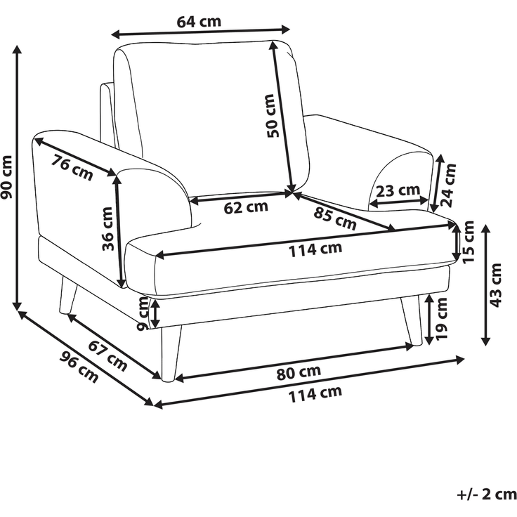 Sessel KILDAL Stoff Grün – Bild 2