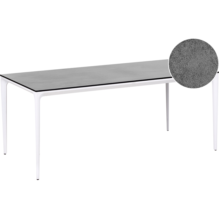 Gartentisch SOVARETO 180 cm 90 cm Steinoptik Dunkelgrau