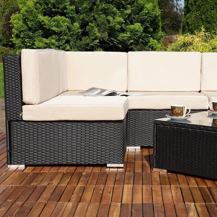 Lounge Sitzgarnitur Sitzgruppe Rattan Gartenmöbel Gartenset Sitzgruppe Terrasse – Bild 6