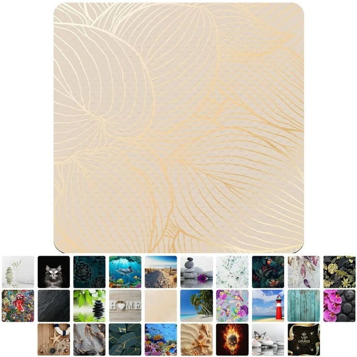 Sanilo Duschmatte, mit Motiv, rutschfest, waschbar, quadratisch, 230 extra starke Saugnäpfe, Kunststoff PVC, 53 x 53 cm, Hosta – Bild 1