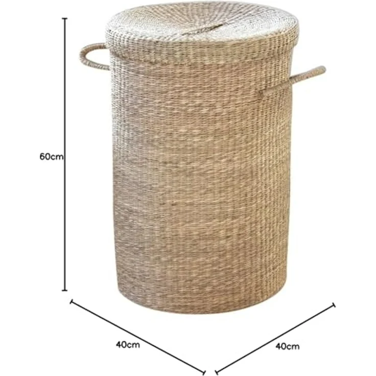 Casâme Wäschekorb aus natürlichem Seegras - Helles Holz – Bild 3