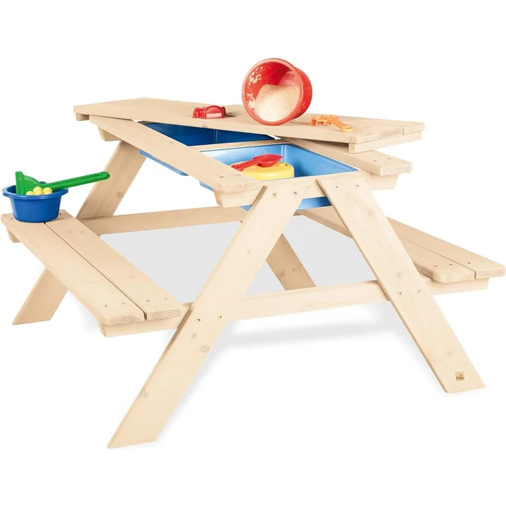 Pinolino 'Nicki für 4' Matsch-Kindersitzgarnitur, Massivholz natur, 89 x 51 x 88 cm – Bild 1