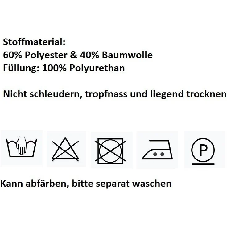MAGMA Stuhlkissen Sitzkissen FINO Schleifenband Auflage - ca. 42cm x 46cm x 7cm - 4er Set elfenbein – Bild 3
