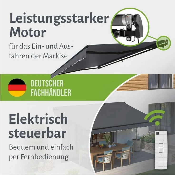 empasa Gelenkarmmarkise "START PLUS" elektronische Markise für Balkon & Terrasse, mit Fernbedienung – Bild 4