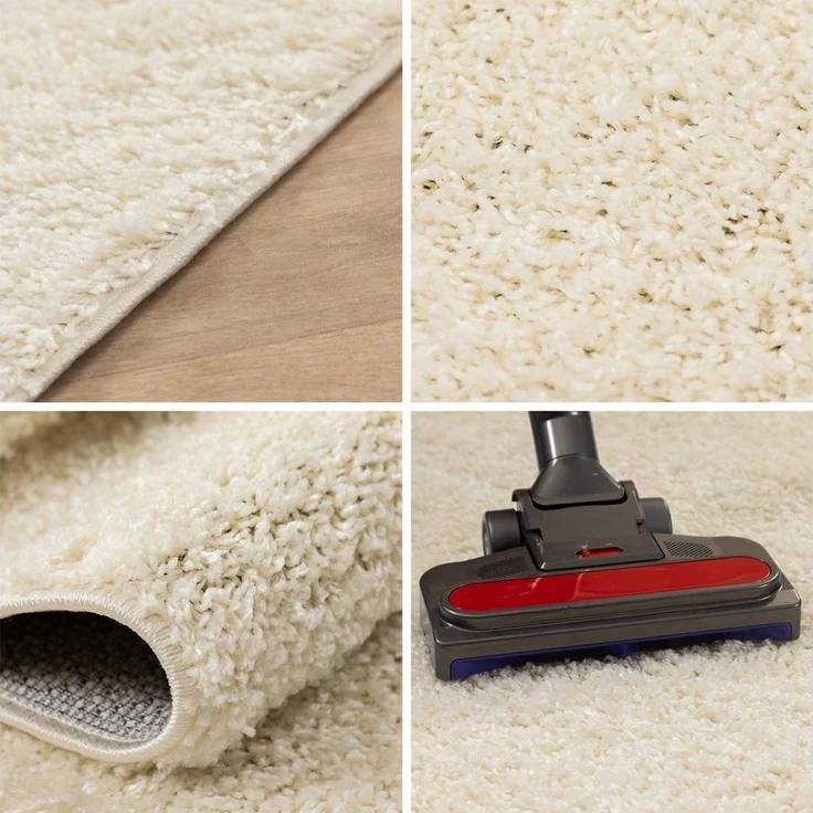 SIMPEX24 Teppich Unicolor - Einfarbig, Rund, Höhe: 30 mm, Einfarbig Shaggy Teppich Wohnzimmer Langflor Versch. Farben und Größen – Bild 2