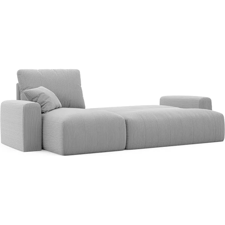 Ecksofa mit Schlaffunktion – 3-Sitzer-Ecksofa (mit Stauraum) – Hellgrau – Bild 3