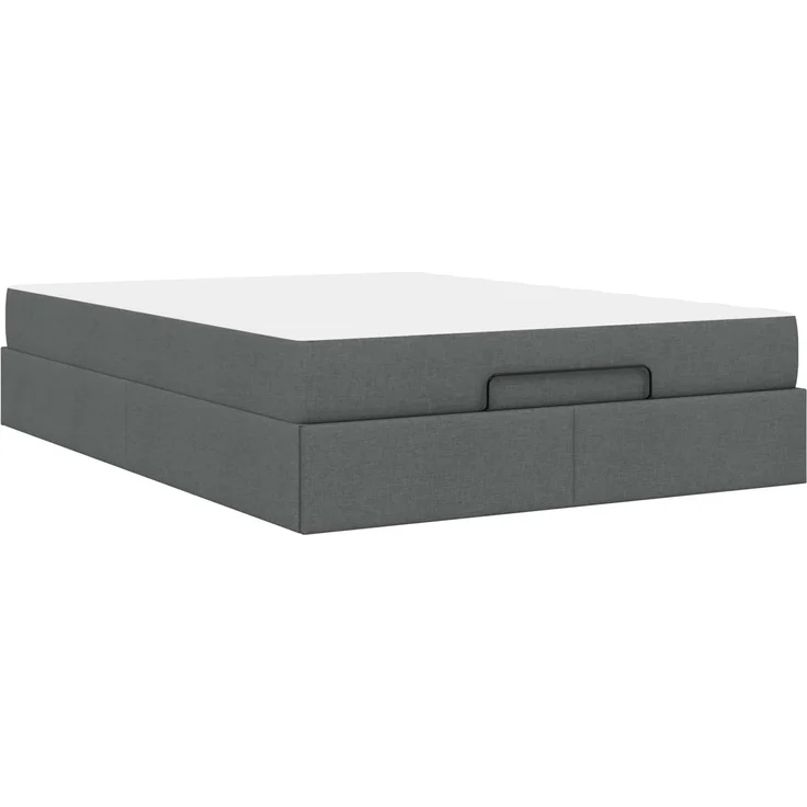 vidaXL Bettgestell mit Matratze mit Matratze 2 pcs Dunkelgrau Stoff 3399488 – Bild 7