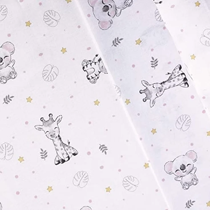 Bettlaken-Set für Babybett KOALA in Weiß rosa· 100% Baumwolle · 3- Teilig Bettwäsche-Set für Babywiege – Bild 3