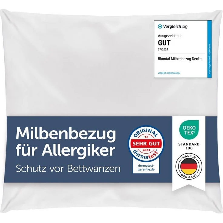 Blumtal Bettbezug Milbenbezug Allergiker Bettbezug oder Kopfkissenbezug- Milben Encasing, (1 St), bestehend aus dem High-Tech Spezialgewebe Evolon – Bild 1