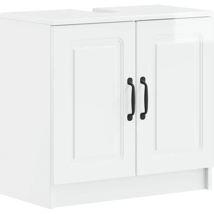 vidaXL 2-teiliges Badezimmer Schrank Set UTRECHT Hochglanz Weiß 3417652 – Bild 2