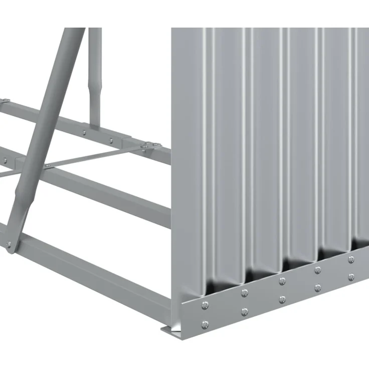 vidaXL Kaminholzunterstand Silbern 300x45x100 cm Verzinkter Stahl 364596 – Bild 4