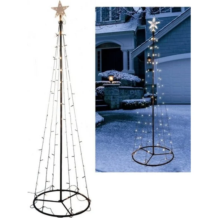 Spetebo LED Baum LED Weihnachtsbaum - 180 cm - Deko Leuchte, An / Aus, LED fest integriert, warmweiß, Lichterbaum ca. 180 cm in Kegelform mit 90 LED Indoor / Outdoor – Bild 2
