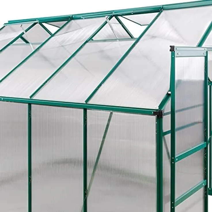 Alu Gewächshaus Frühbeet Gartenhaus Treibhaus "Den Haag" 7 m² mit 4 Dachfenster – Bild 3