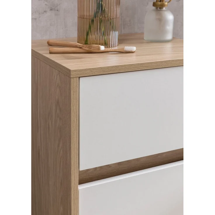 Schildmeyer Highboard Mali 152762, Eiche hell Dekor/mattweiß – Bild 3