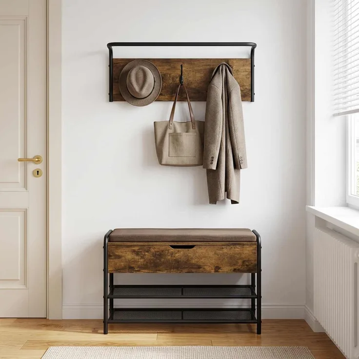 vidaXL Garderobenständer 60 x 30 x 25 cm Räuchereiche Holzwerkstoff 8014084