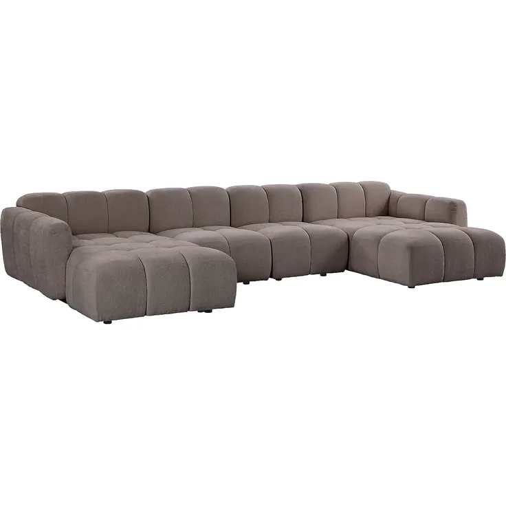 Vente-unique - CARLIVI Sofa Stoff Schokoladenbraun - B 170 cm x H 73 cm x L 396 cm