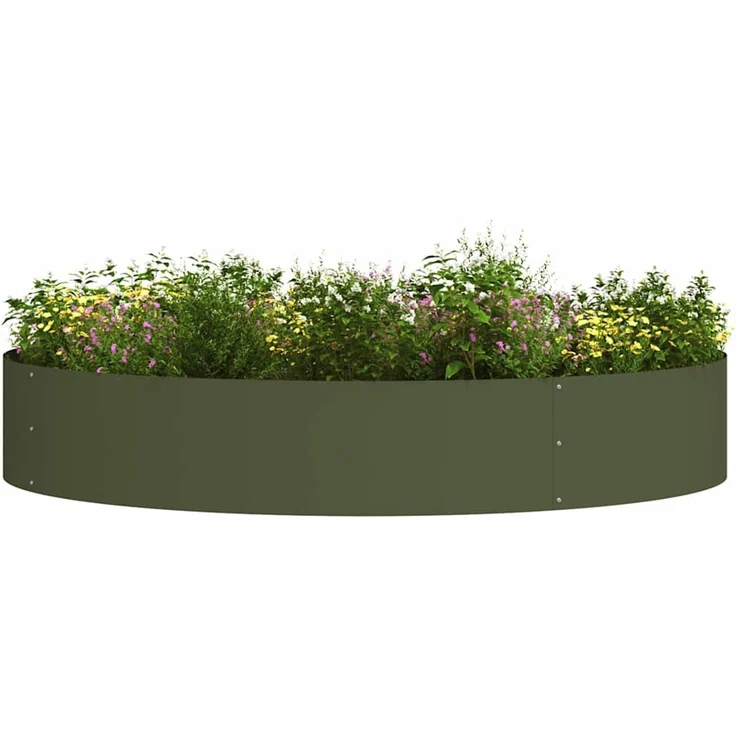 vidaXL Pflanzenring Olive Grün 120 x 120 x 20 cm Kaltgewalzter Stahl 873640 – Bild 3