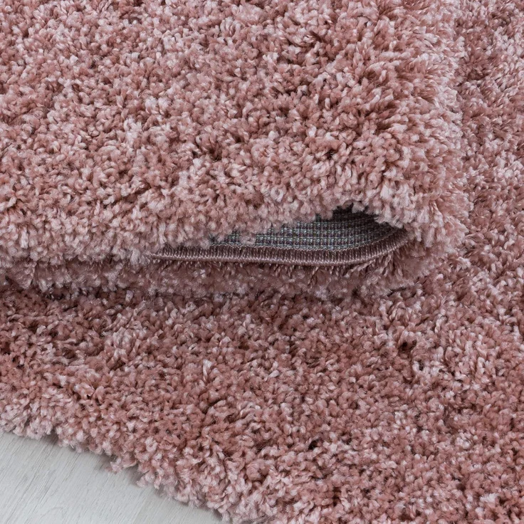 Carpetsale24 Shaggy Hochflor Teppich Wohnzimmer 250x350 (240x340 cm) Rosa - Modern Flauschiger Teppich Extra Weich, Pflegeleicht und Einfarbig - Teppich für Schlafzimmer, Esszimmer und Küche – Bild 4