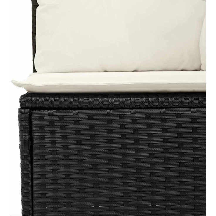 vidaXL Gartensofa-set mit Speicher 4 pcs Schwarz Poly-Rattan 3354346 – Bild 7