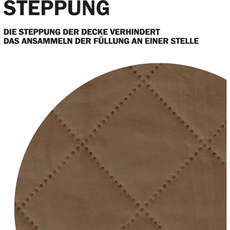 Sesselschoner gesteppt - 190x165cm Braun – Bild 6